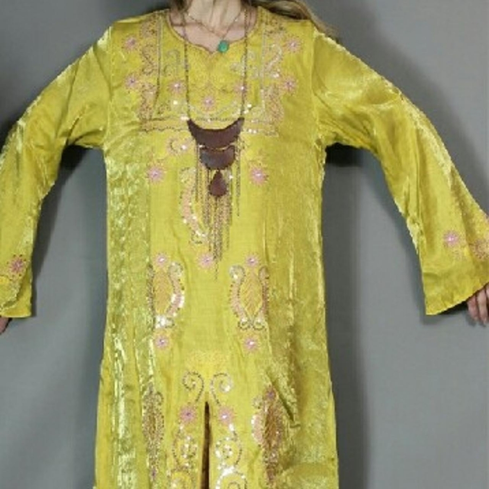 🎈🩷Sale! Bohemian Ethnic Dress Sequins L - Picture 3 of 8
